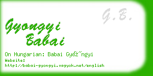 gyongyi babai business card
